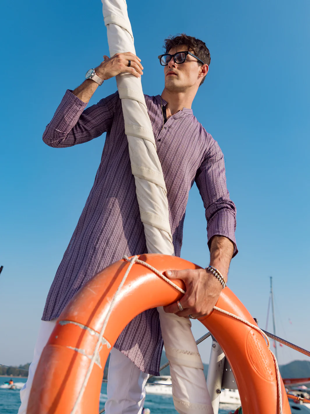 Purple Kurta - AL-K-1060 - Image 2