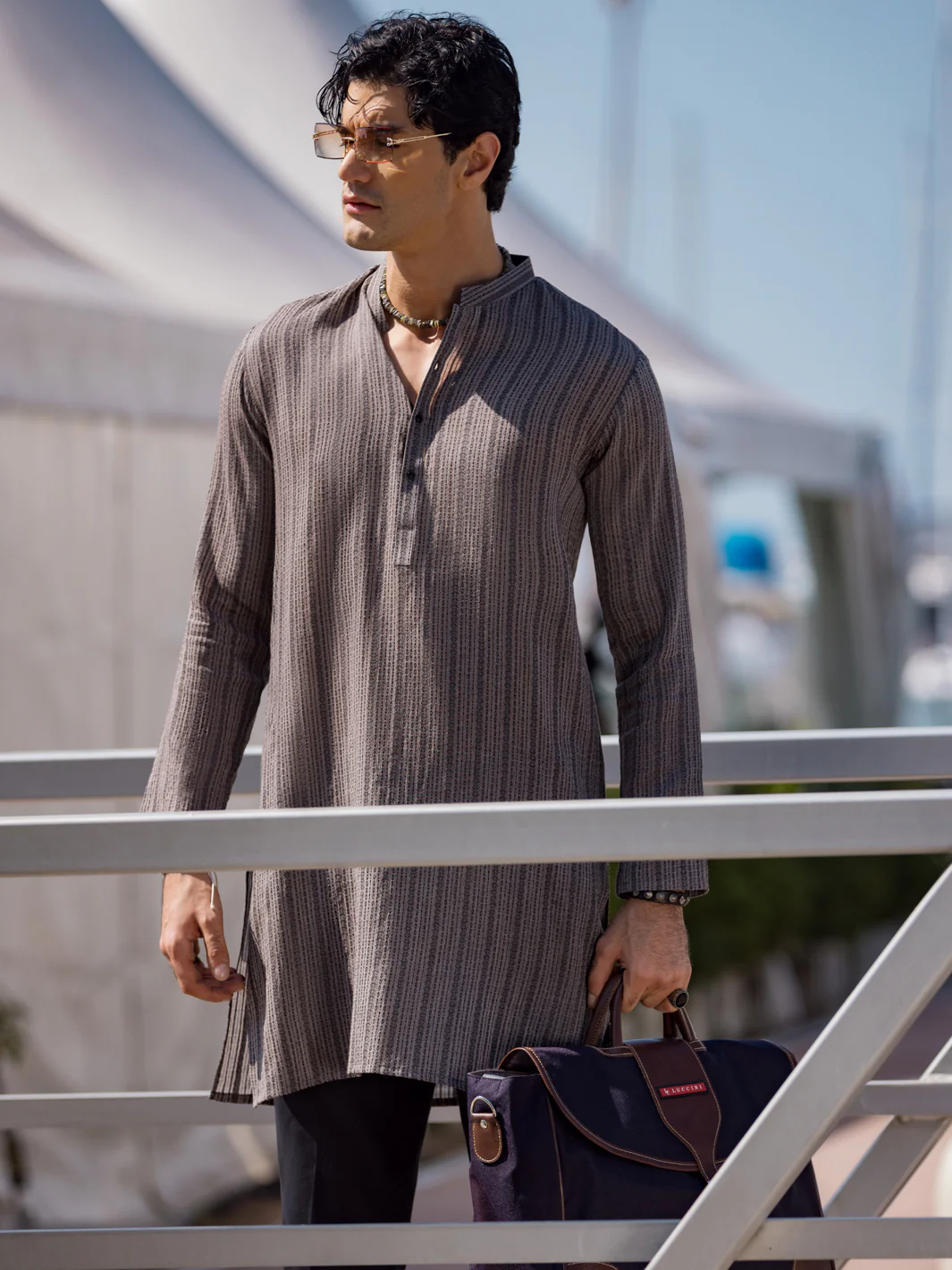 Grey Kurta - AL-K-1062 - Image 2