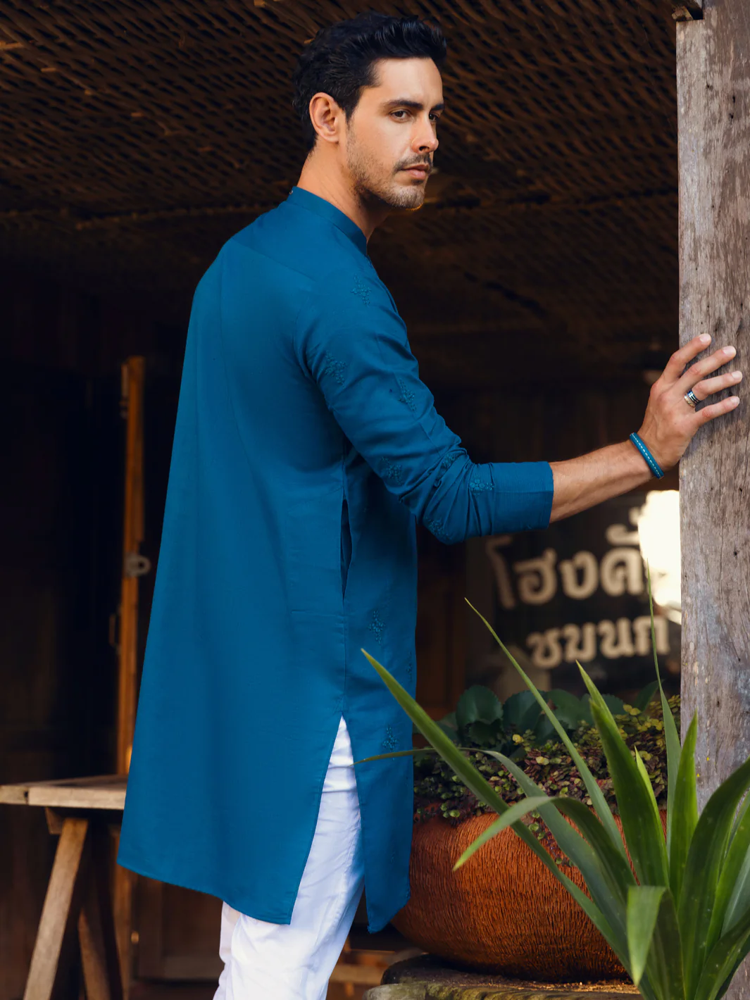 Blue Kurta - AL-K-1063A - Image 3