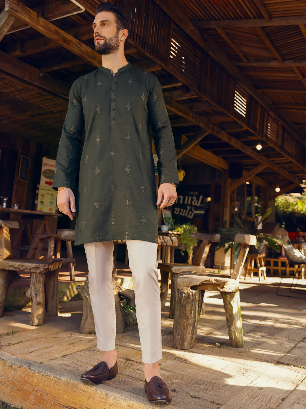 Green Kurta - AL-K-1063B
