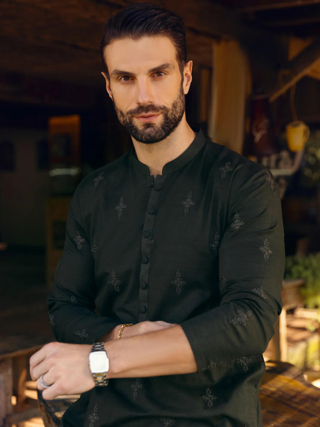 Green Kurta - AL-K-1063B - Image 2