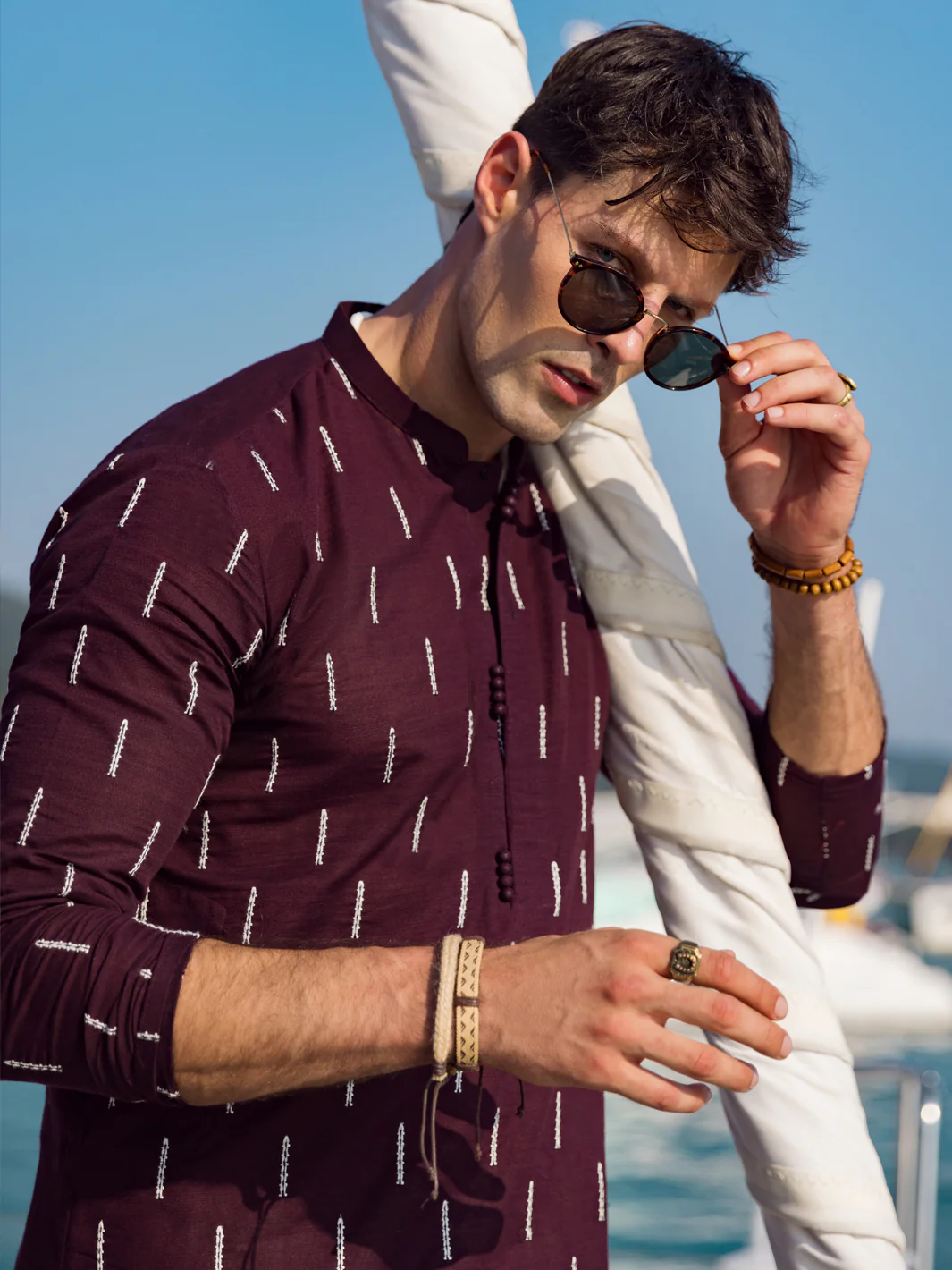 Maroon Kurta - AL-K-1064A - Image 2