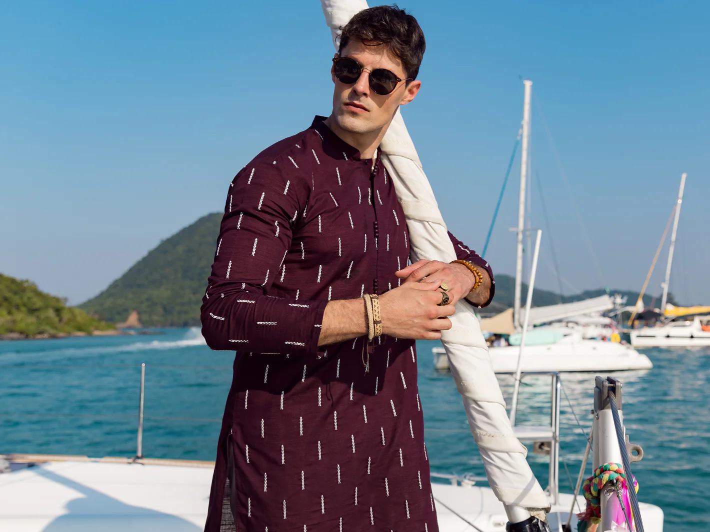 Maroon Kurta - AL-K-1064A - Image 4
