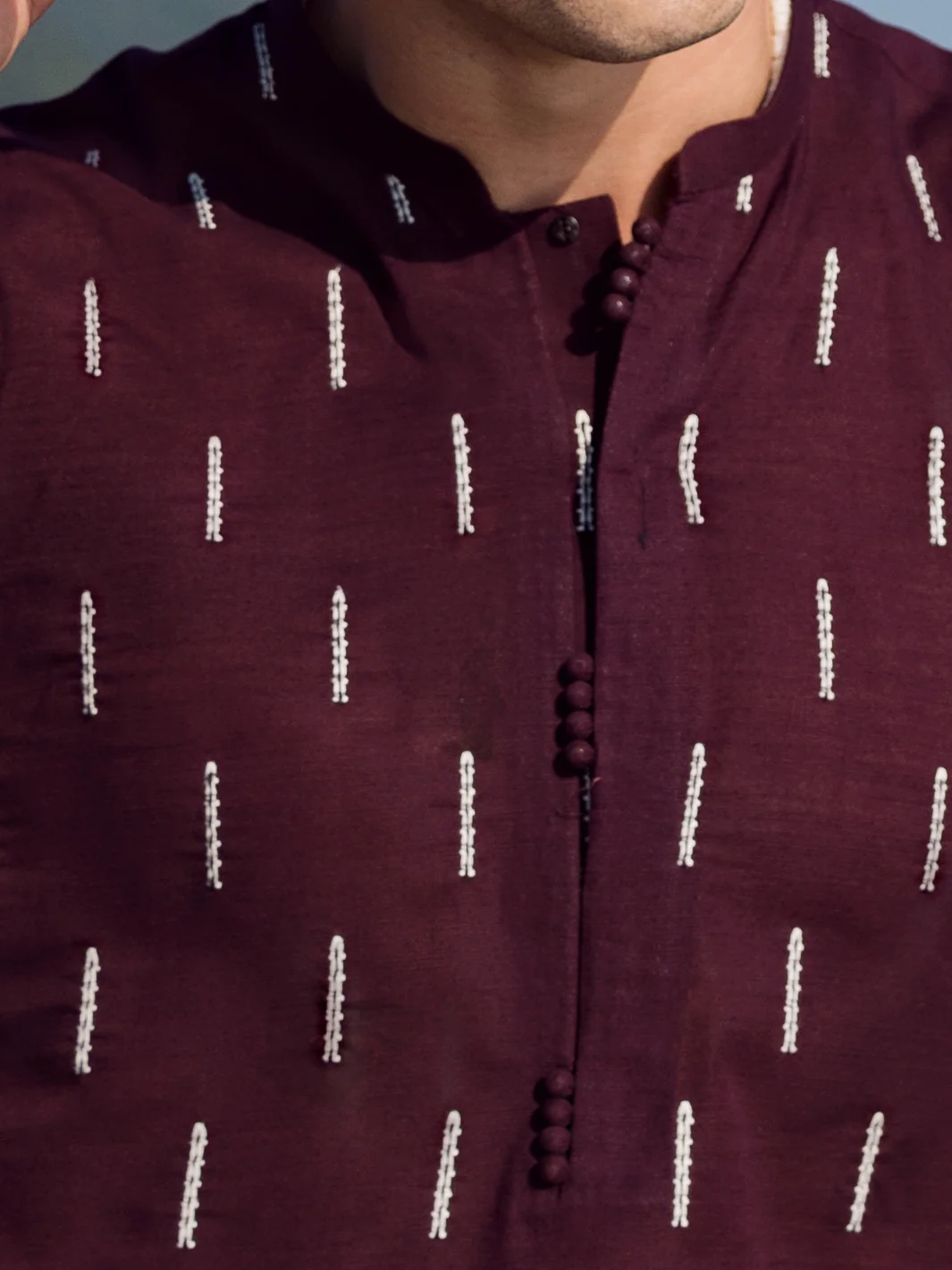 Maroon Kurta - AL-K-1064A - Image 5