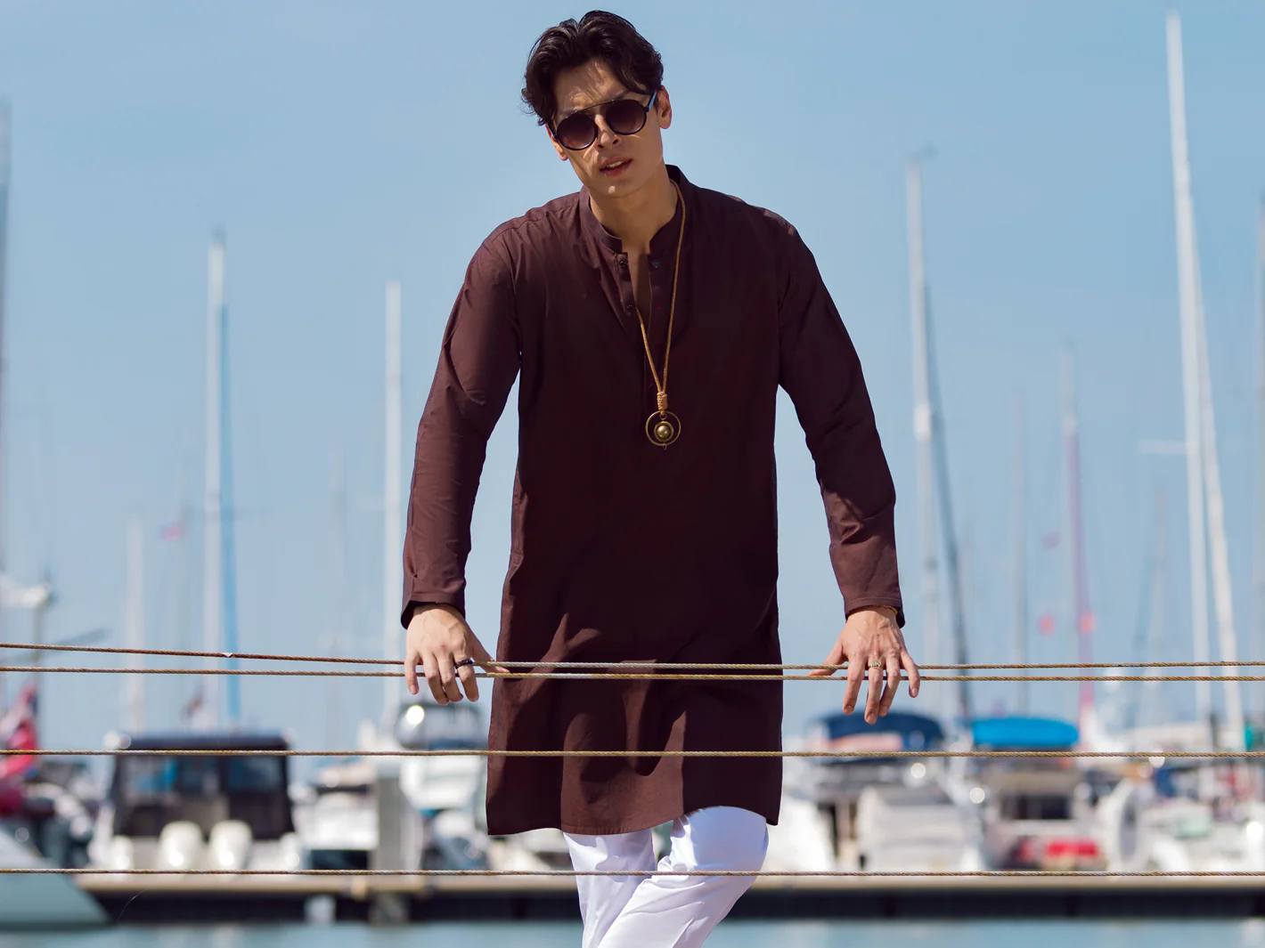 Brown Kurta - AL-K-1069A - Image 3
