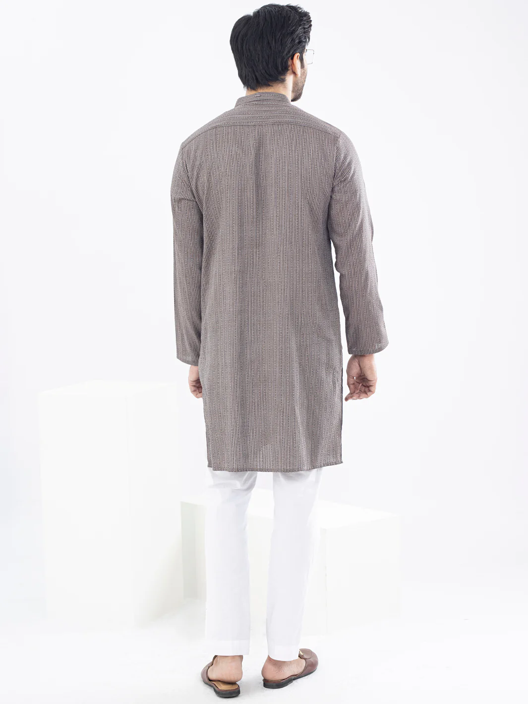 Light Brown Kurta - AL-K-1073 - Image 3