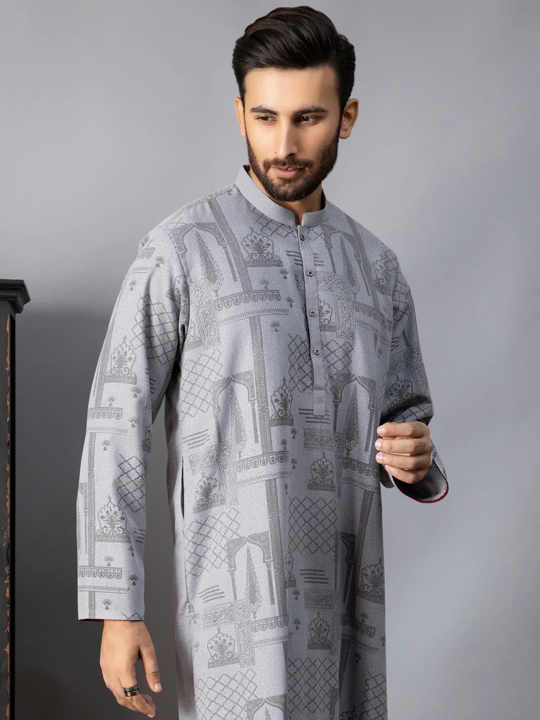 Light Grey Kurta - AL-K-1081 - Image 4