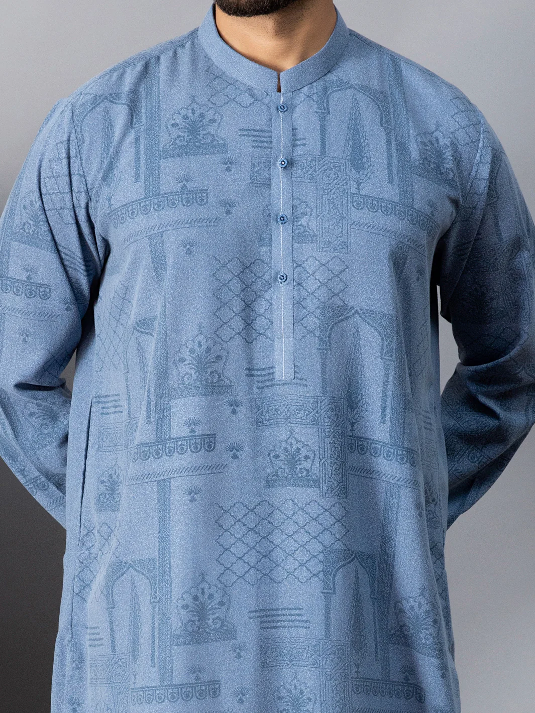 Blue Kurta - AL-K-1082 - Image 2