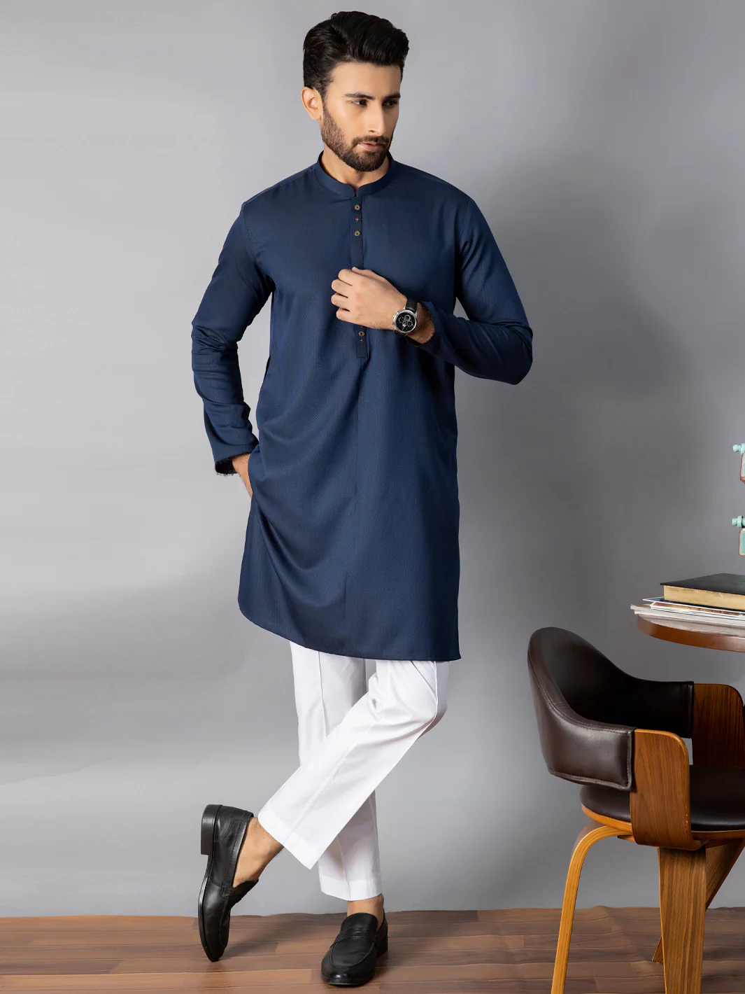 Dark Blue Kurta - AL-K-1085D