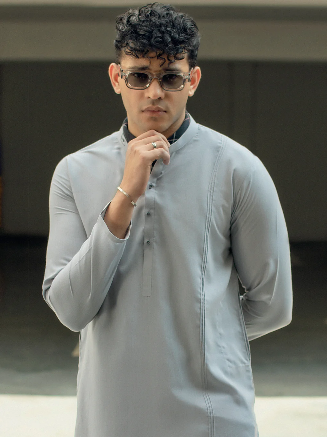 Light Grey Kurta - AL-K-1088 - Image 4