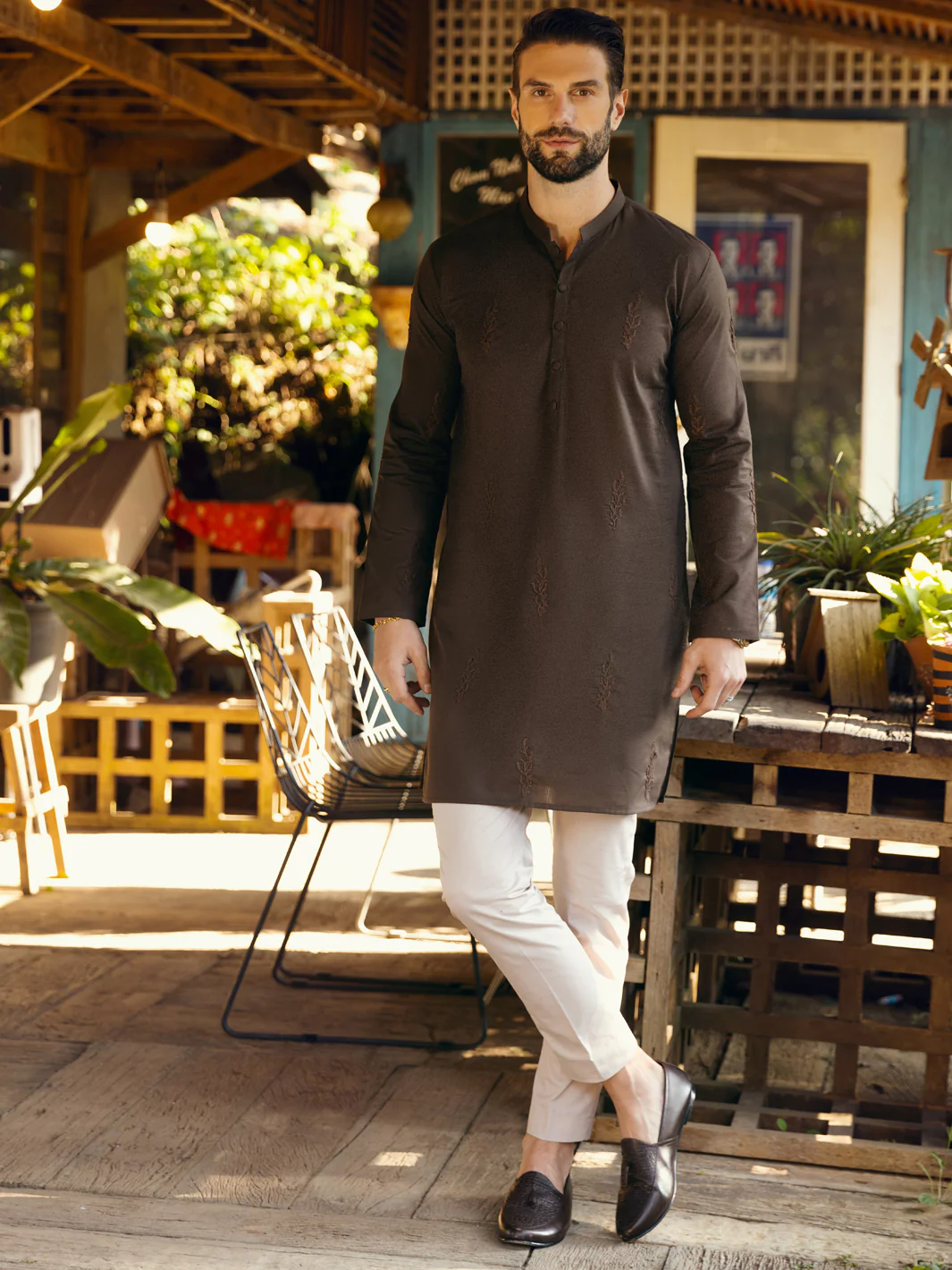 Dark Brown Kurta - AL-K-1103C