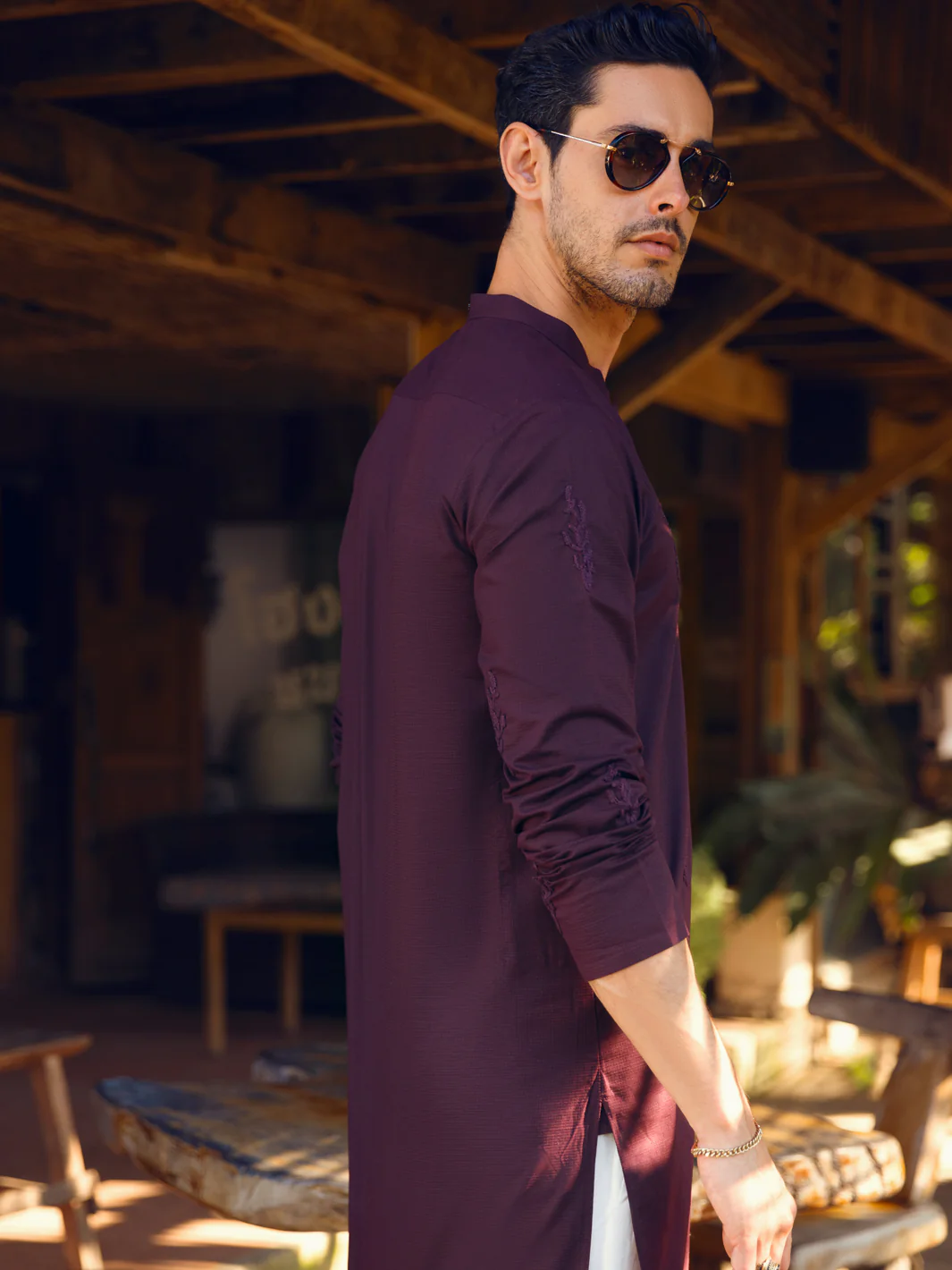 Maroon Kurta - AL-K-1103D - Image 2