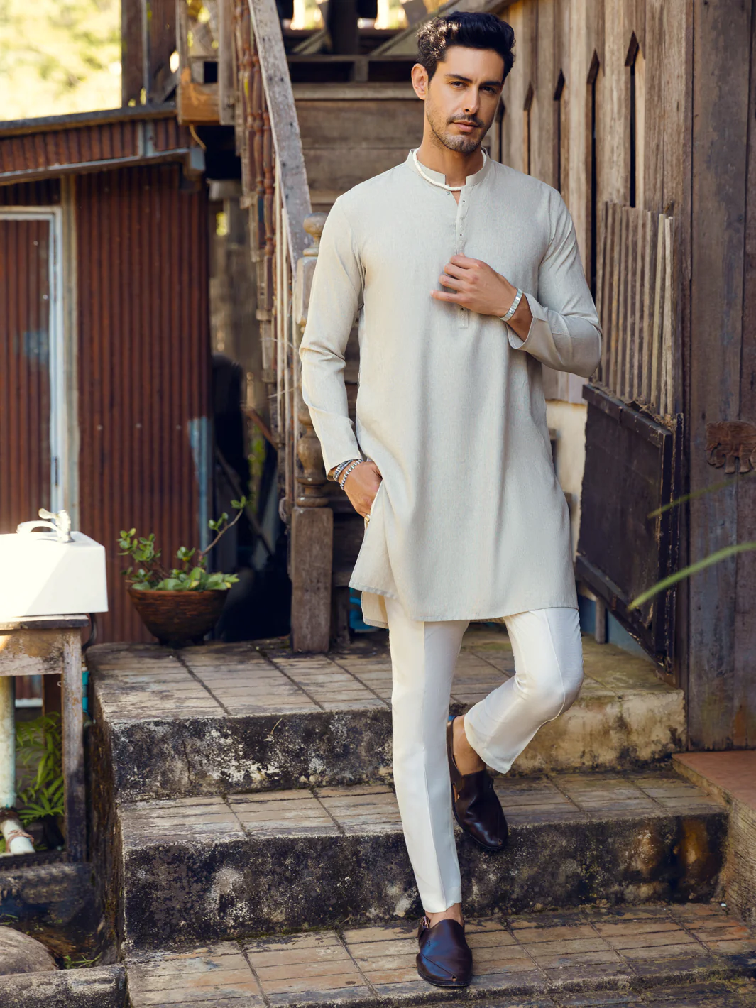 Light Grey Kurta - AL-K-1106
