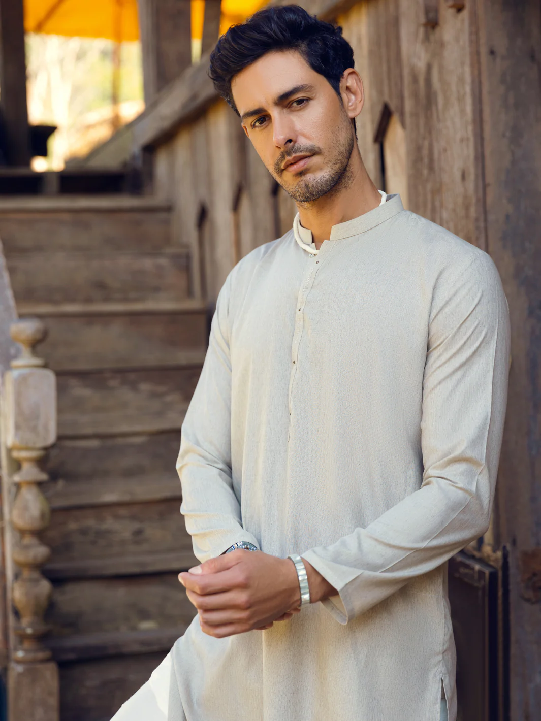 Light Grey Kurta - AL-K-1106 - Image 3