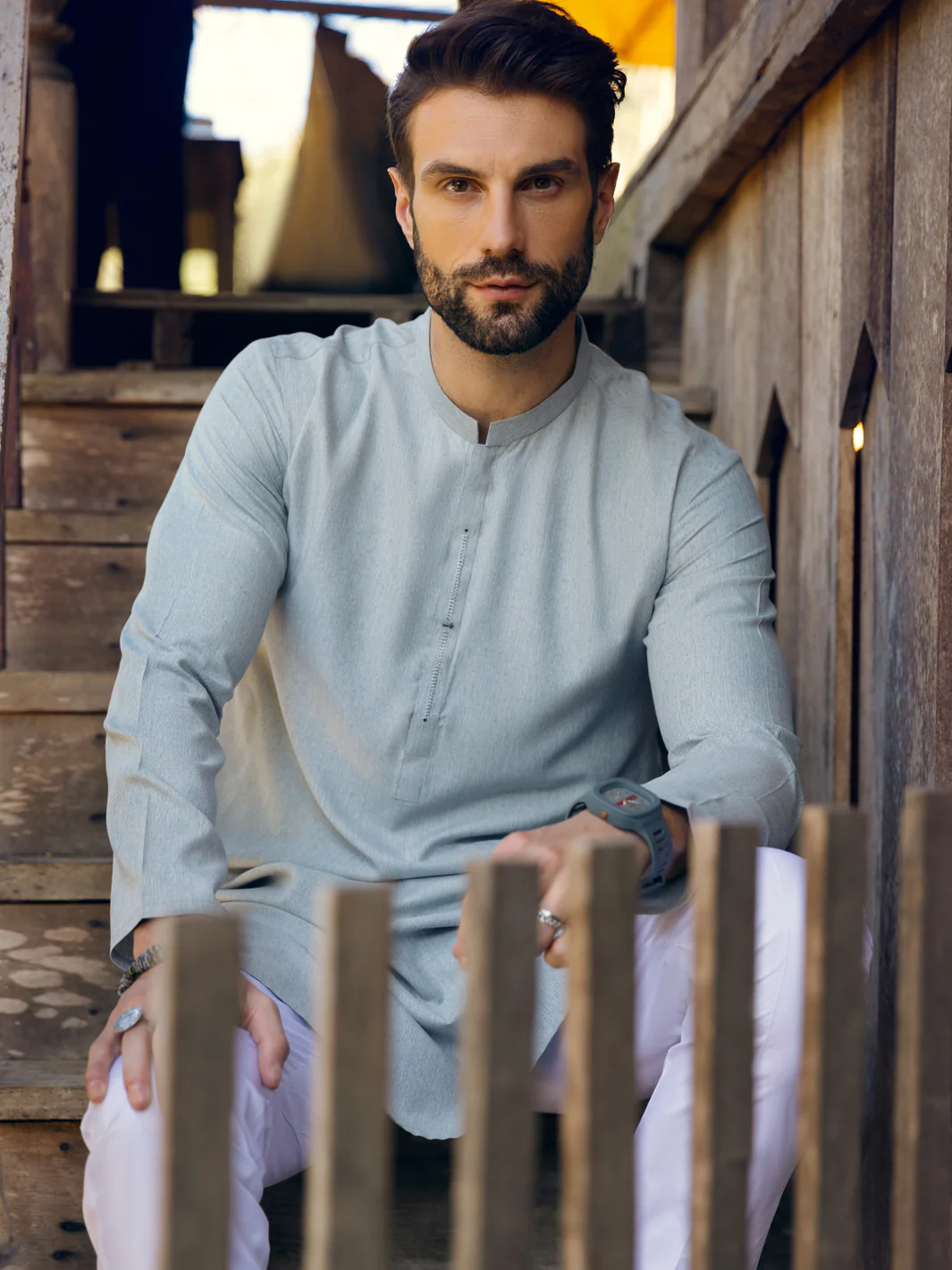 Light Blue Kurta - AL-K-1109 - Image 2