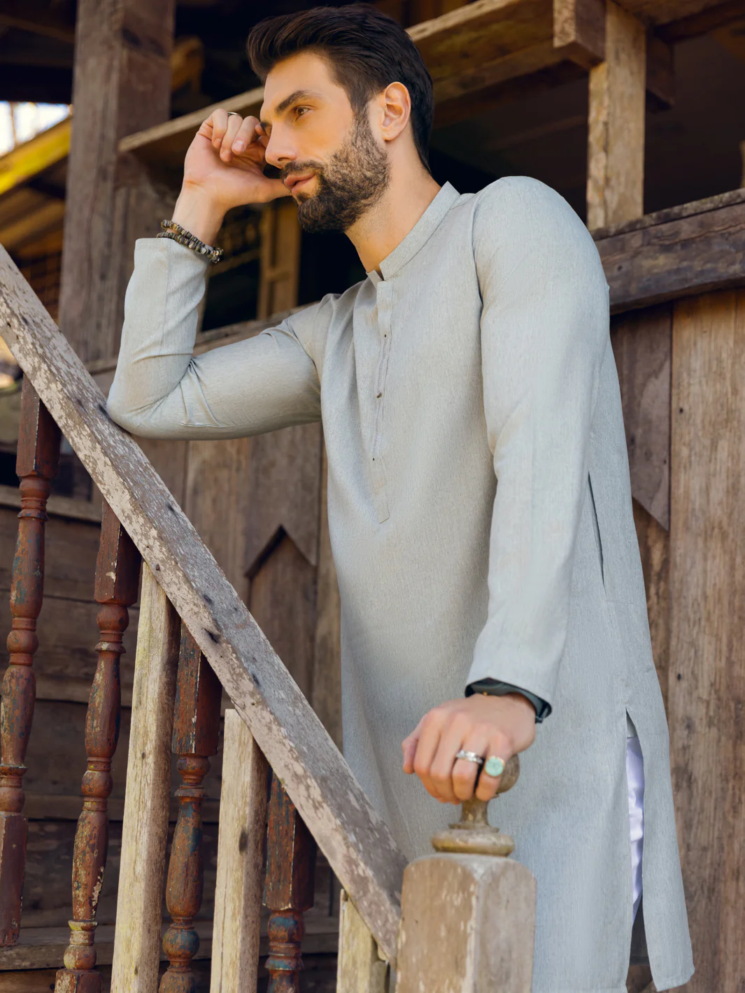 Light Blue Kurta - AL-K-1109 - Image 3