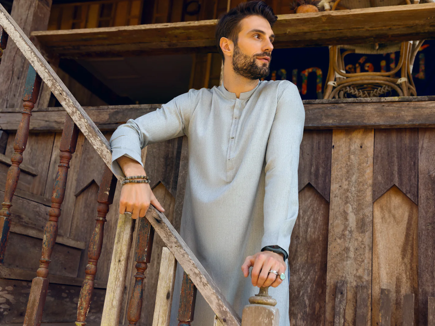 Light Blue Kurta - AL-K-1109 - Image 5