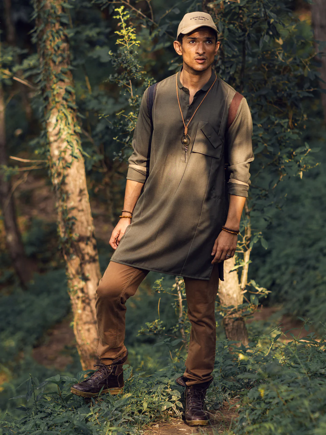 Olive Green Kurta - AL-K-1111B