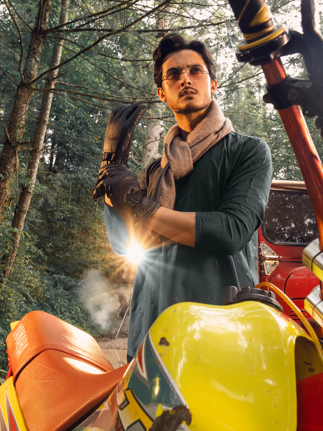 Green Blended Kurta - AL-K-1112C - Image 2