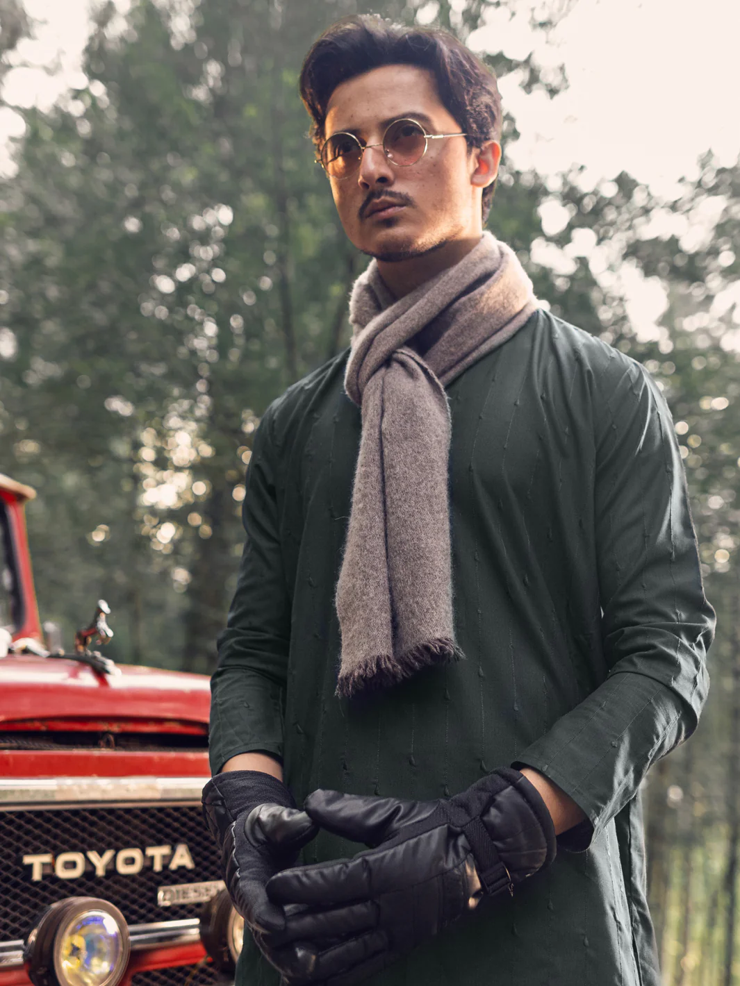 Green Blended Kurta - AL-K-1112C - Image 3