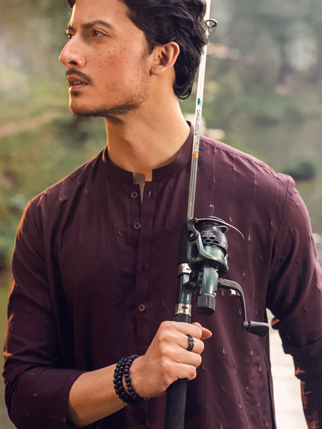 Maroon Blended Kurta - AL-K-1112D - Image 4