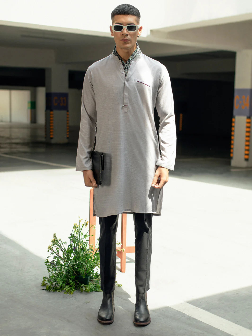 Light Grey Kurta - AL-K-1113C