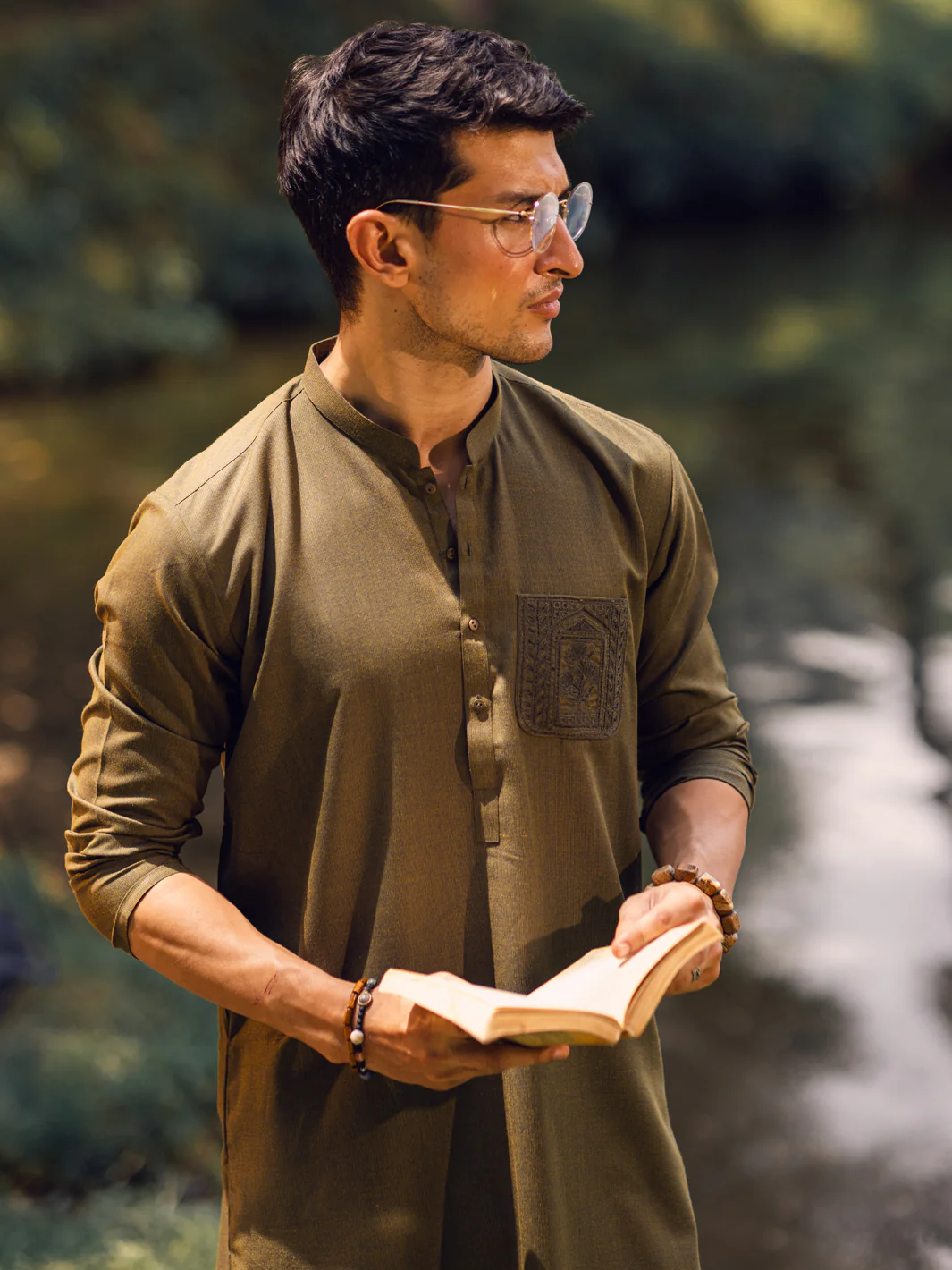 Green Kurta - AL-K-1114A - Image 3