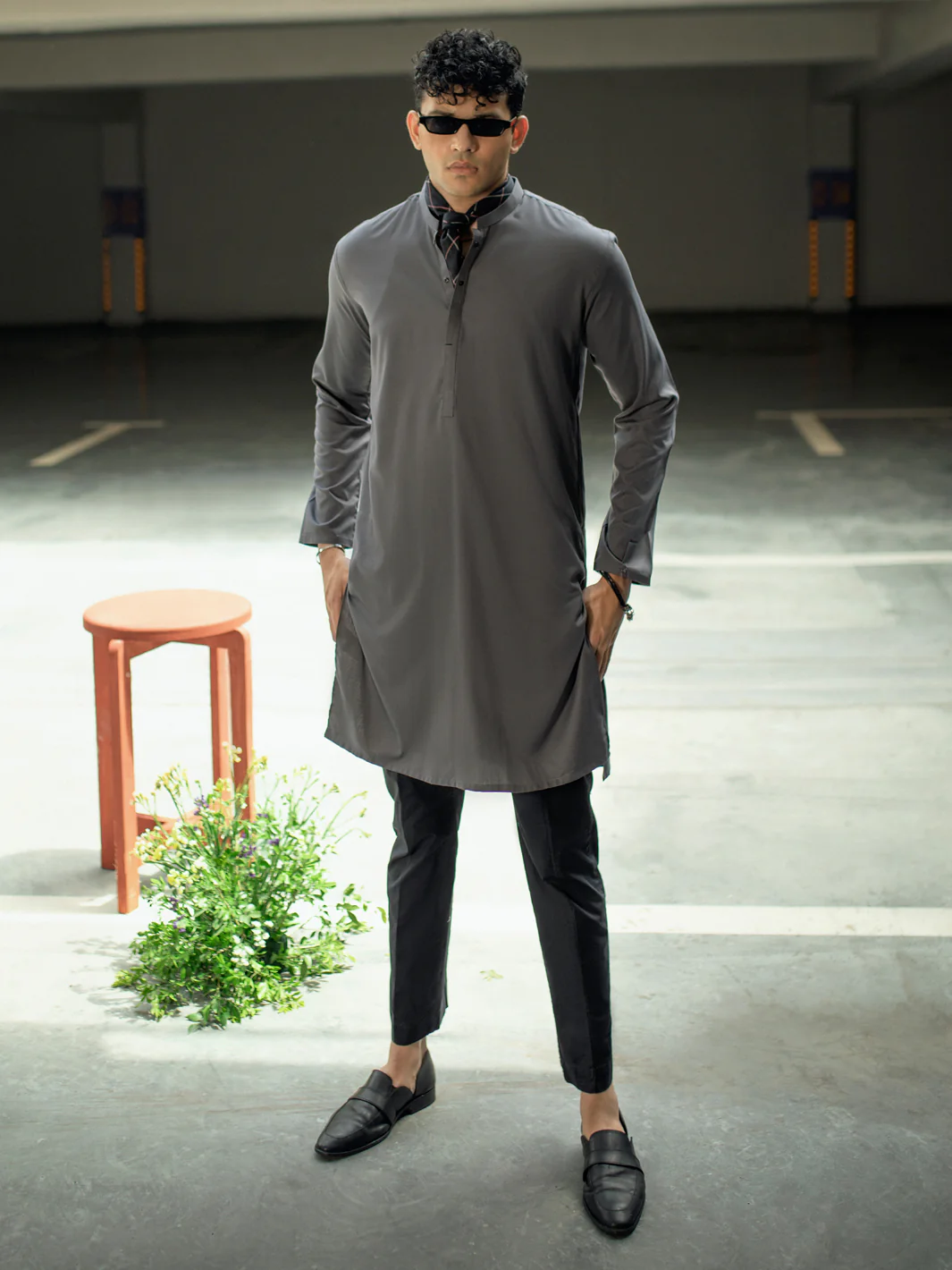 Grey Kurta - AL-K-1115