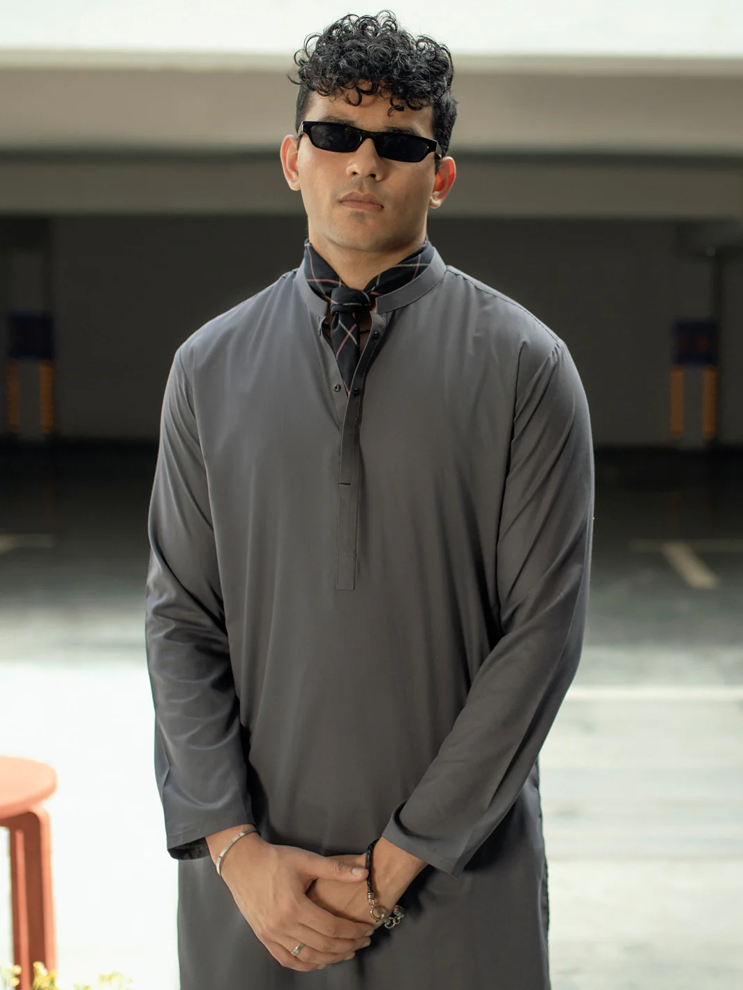 Grey Kurta - AL-K-1115 - Image 2