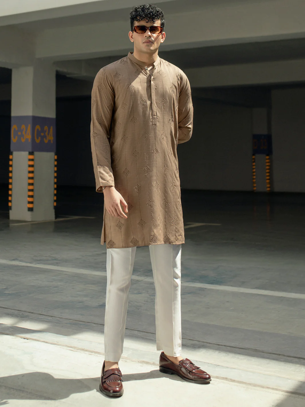 Khaki Brown Kurta - AL-K-1120A - Image 4