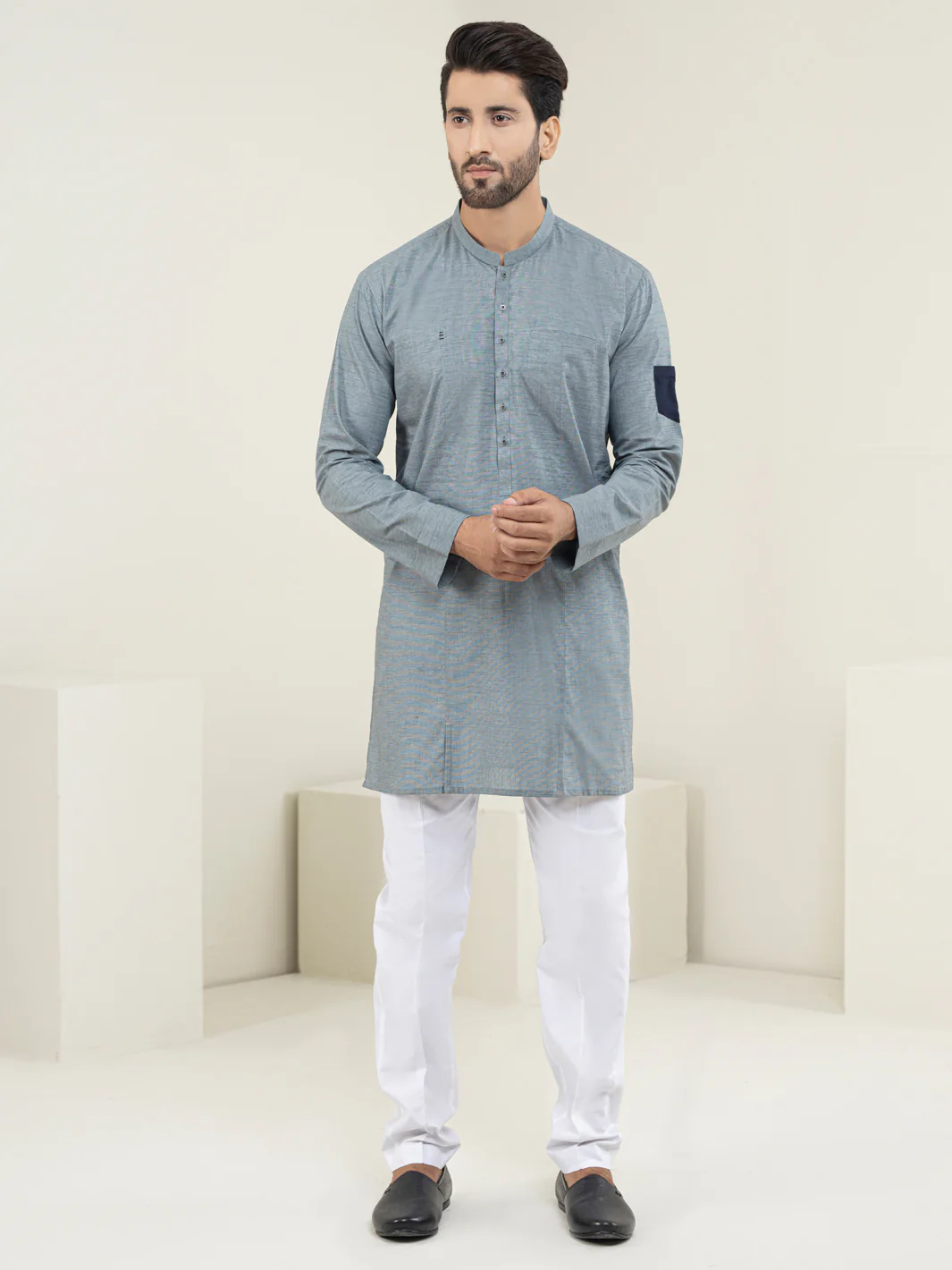 Grey Kurta - AL-K-1128