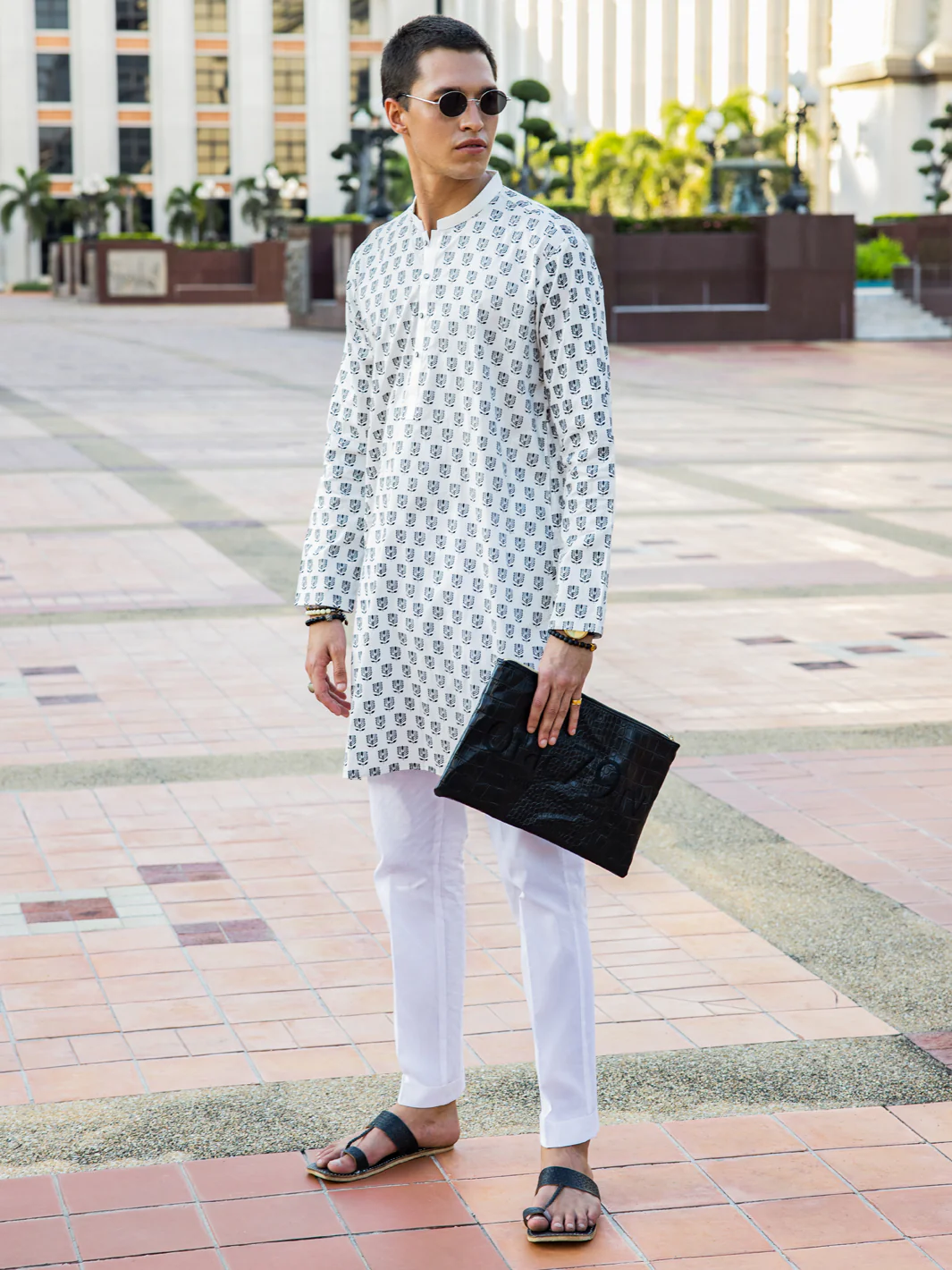 White Cotton Kurta - AL-K-1133B
