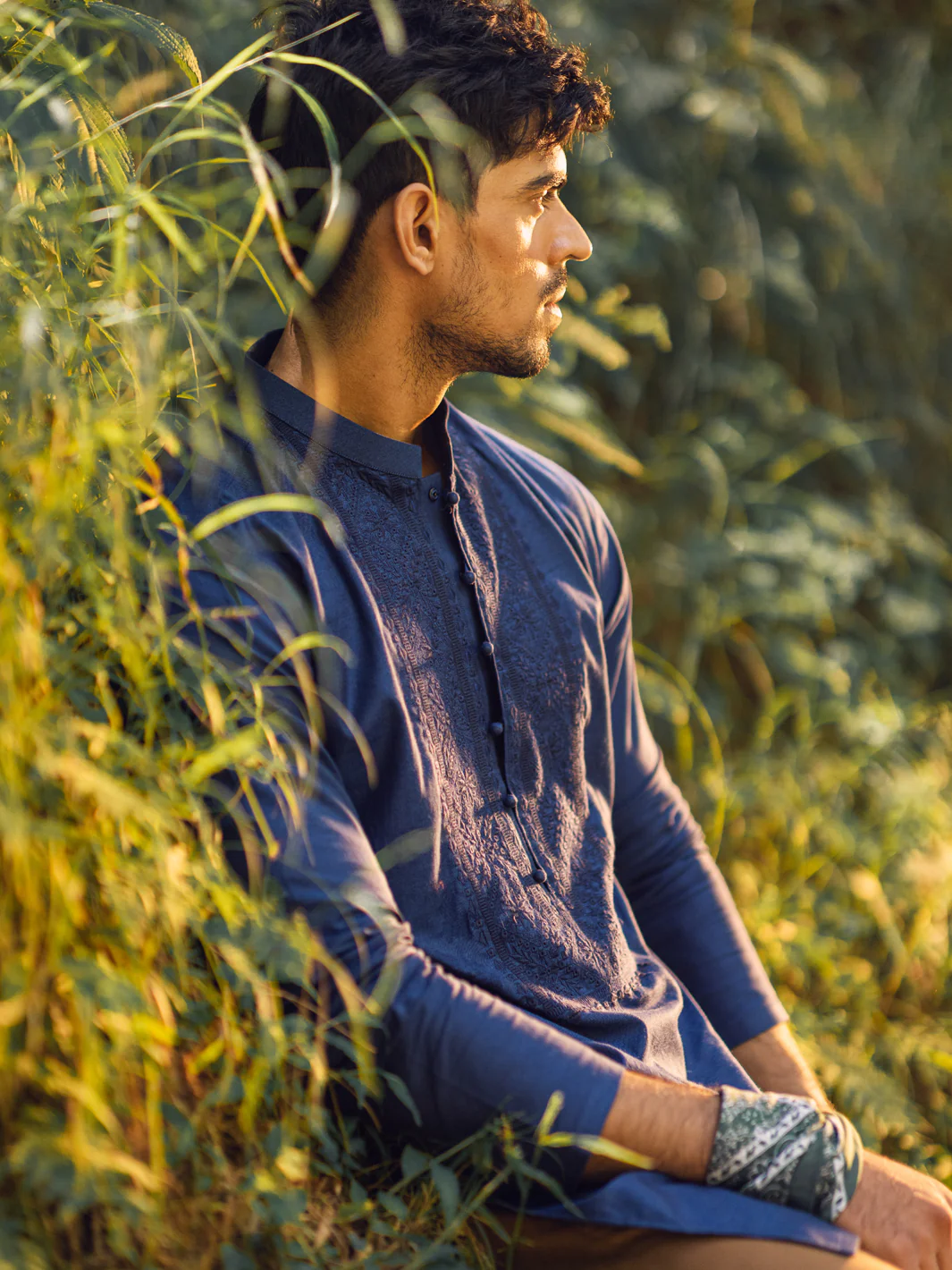 Blue Kurta - AL-K-1135B - Image 3