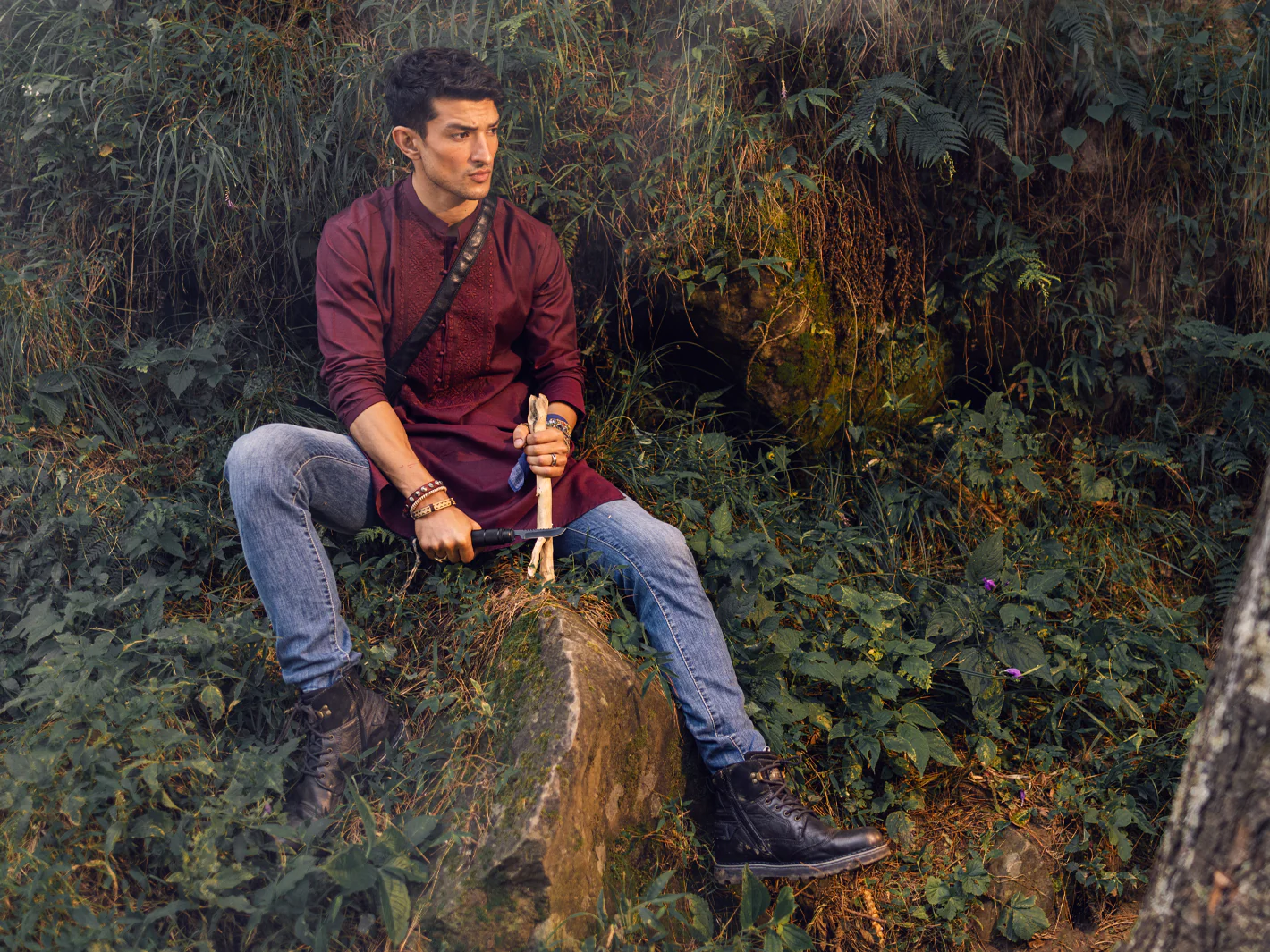 Maroon Kurta - AL-K-1135C - Image 4