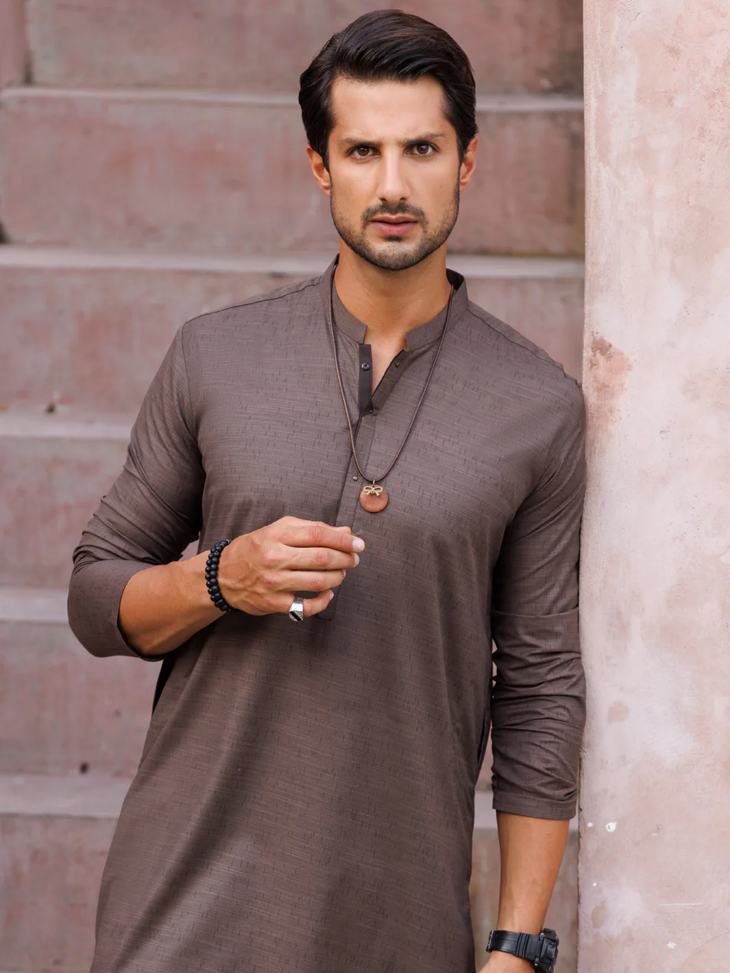Brown Blended Kurta - AL-K-1140 - Image 2