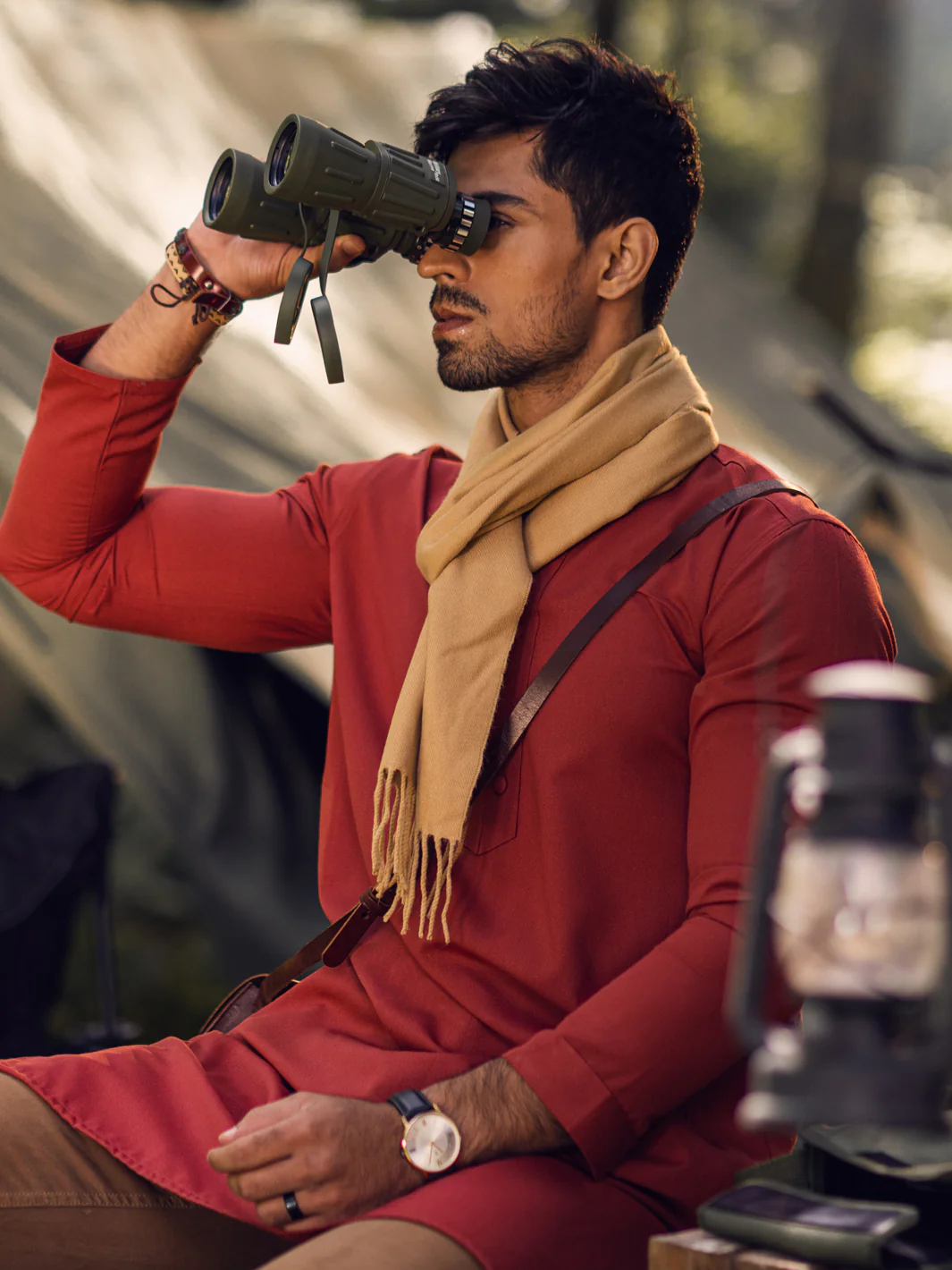 Red Kurta - AL-K-1143A - Image 2