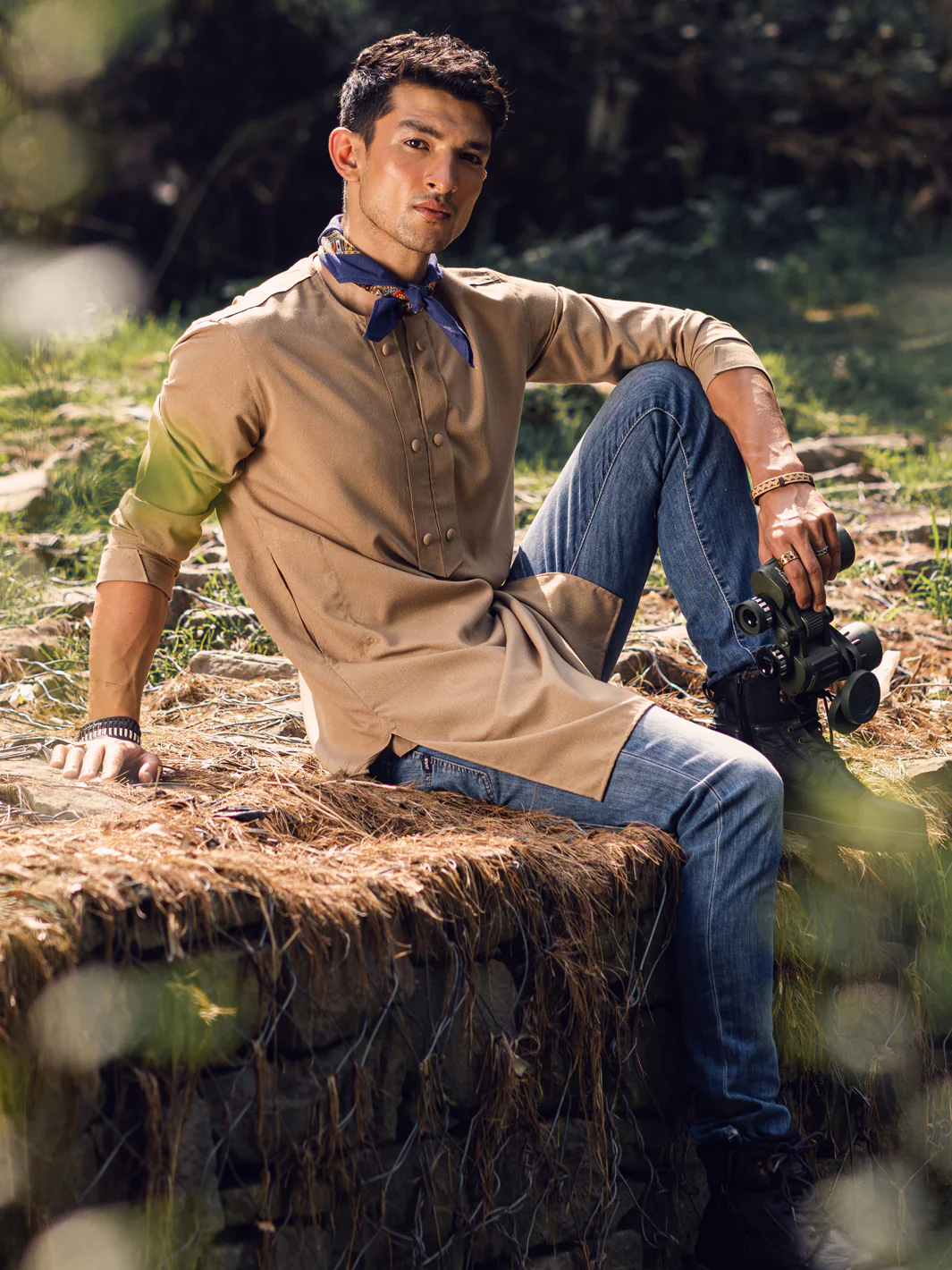 Sand Brown Kurta - AL-K-1143B - Image 2