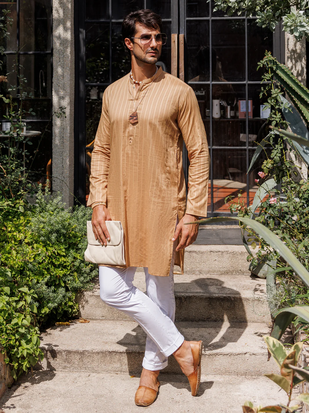 Beige Cotton Kurta - AL-K-1144A
