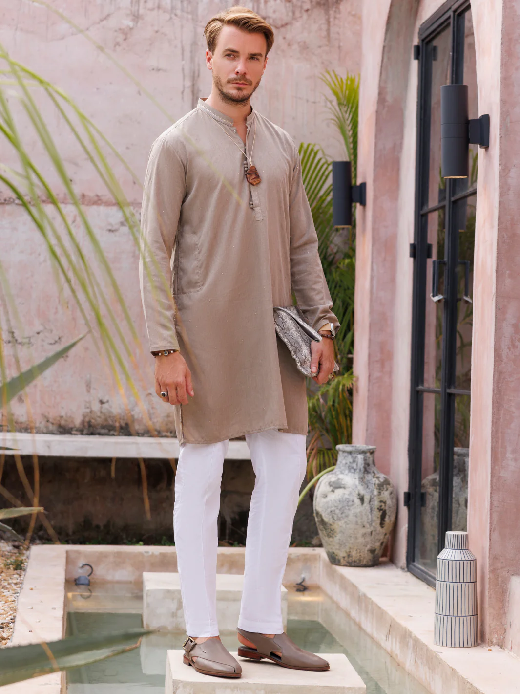 Grey Blended Kurta - AL-K-1149A