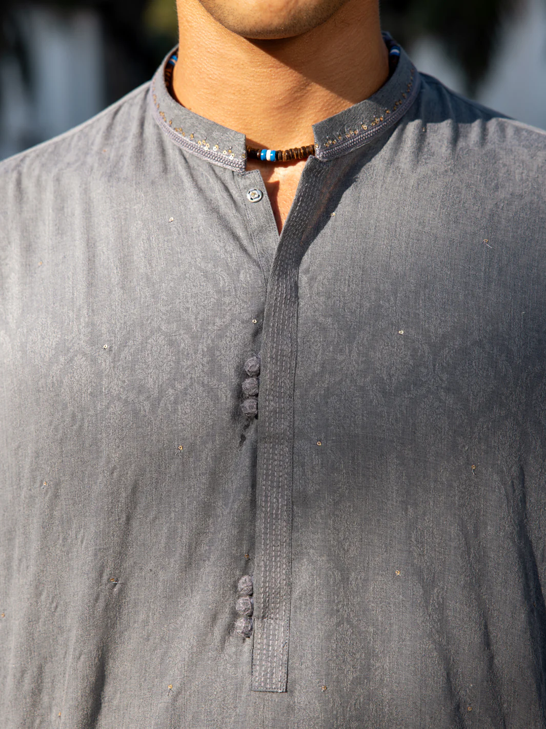 Blue Blended Kurta - AL-K-1149C - Image 3