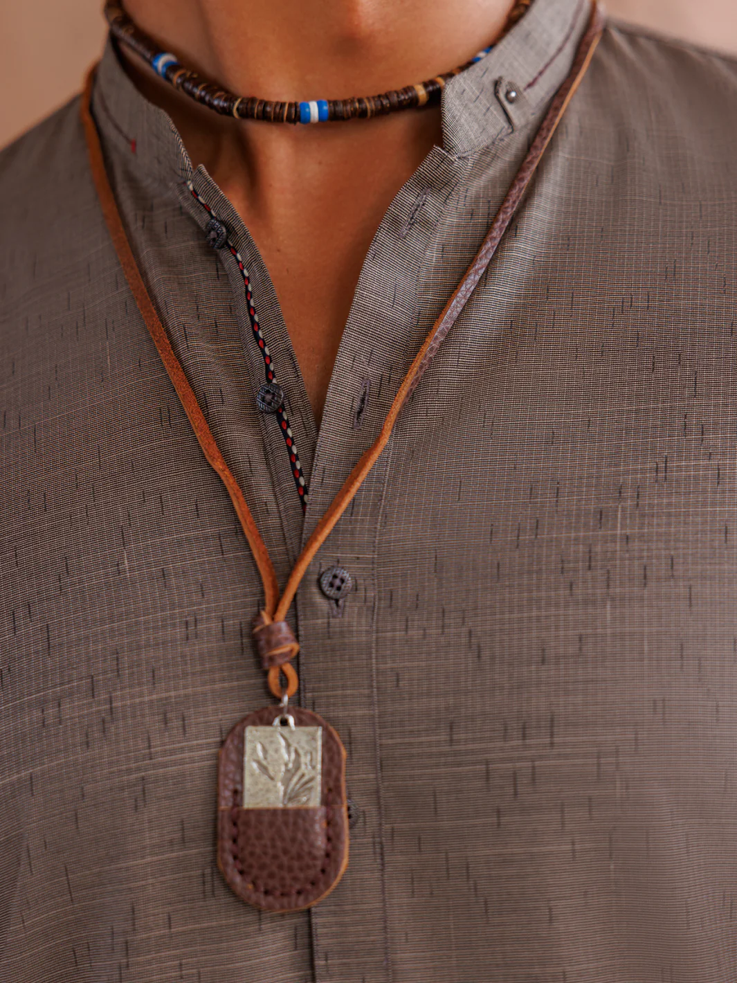Brown Blended Kurta - AL-K-1151 - Image 5