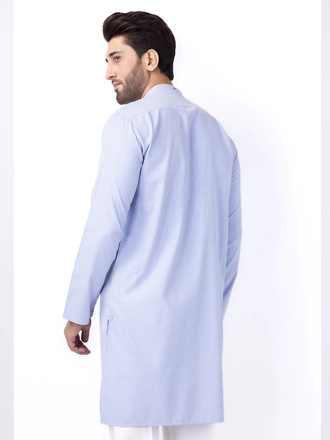 Light Blue Blended Kurta - AL-K-1153 - Image 2