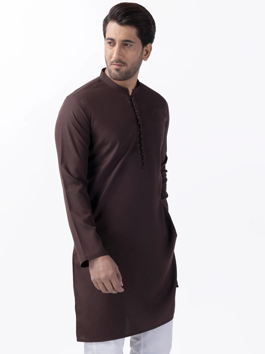 Brown Blended Kurta - AL-K-1162 - Image 2