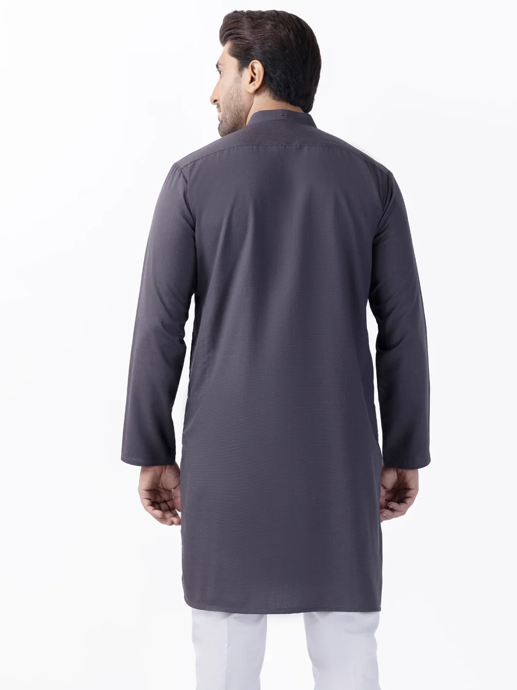 Grey Blended Kurta - AL-K-1164 - Image 2