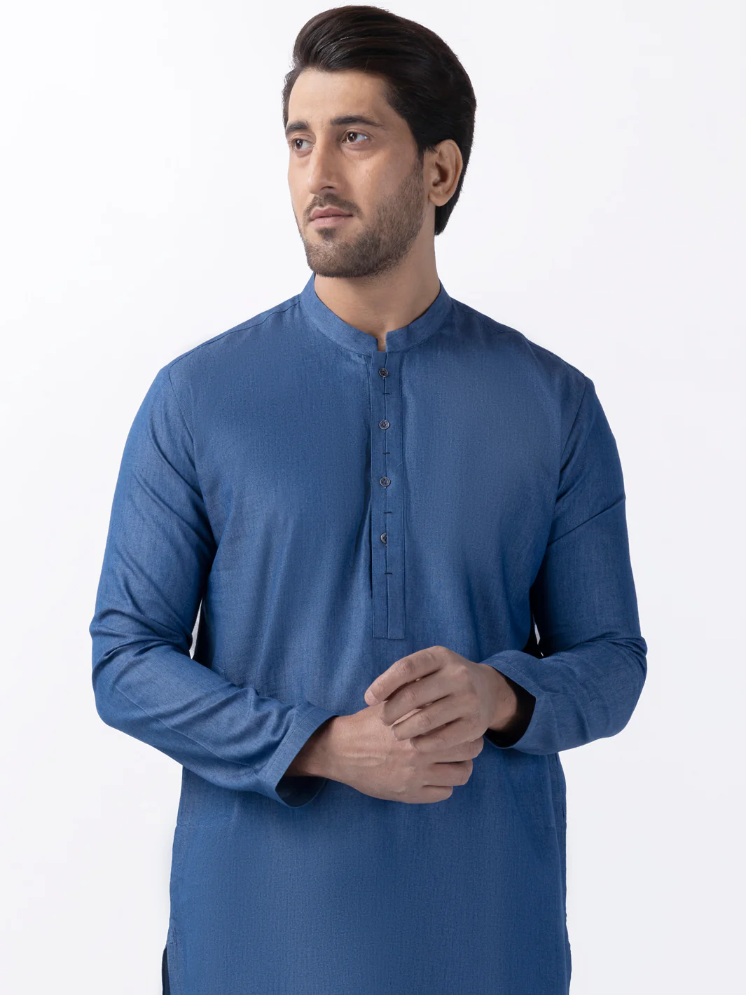 Blue Blended Kurta - AL-K-1173 - Image 3