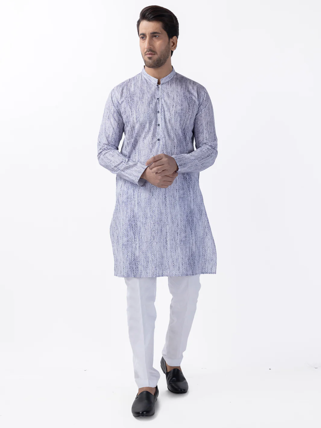 Blue Cotton Kurta - AL-K-1182 - Image 2