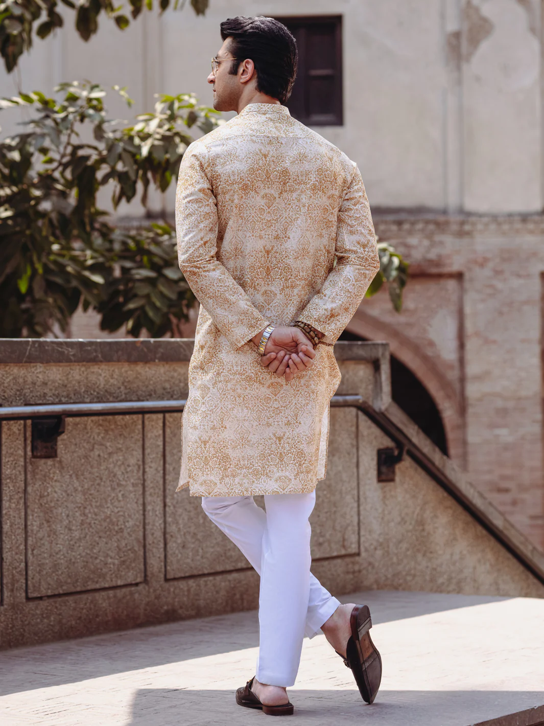 Mustard Cotton Kurta - AL-K-1187 - Image 5