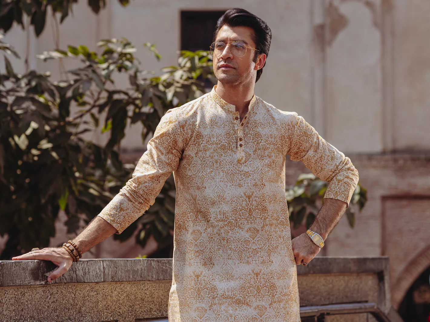Mustard Cotton Kurta - AL-K-1187 - Image 6