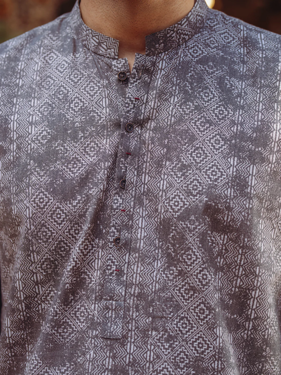 Brown Cotton Kurta - AL-K-1188 - Image 4