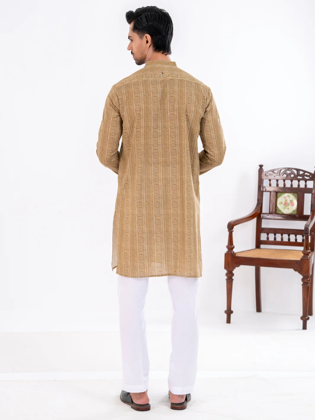 Light Green Cotton Kurta - AL-K-1189 - Image 2